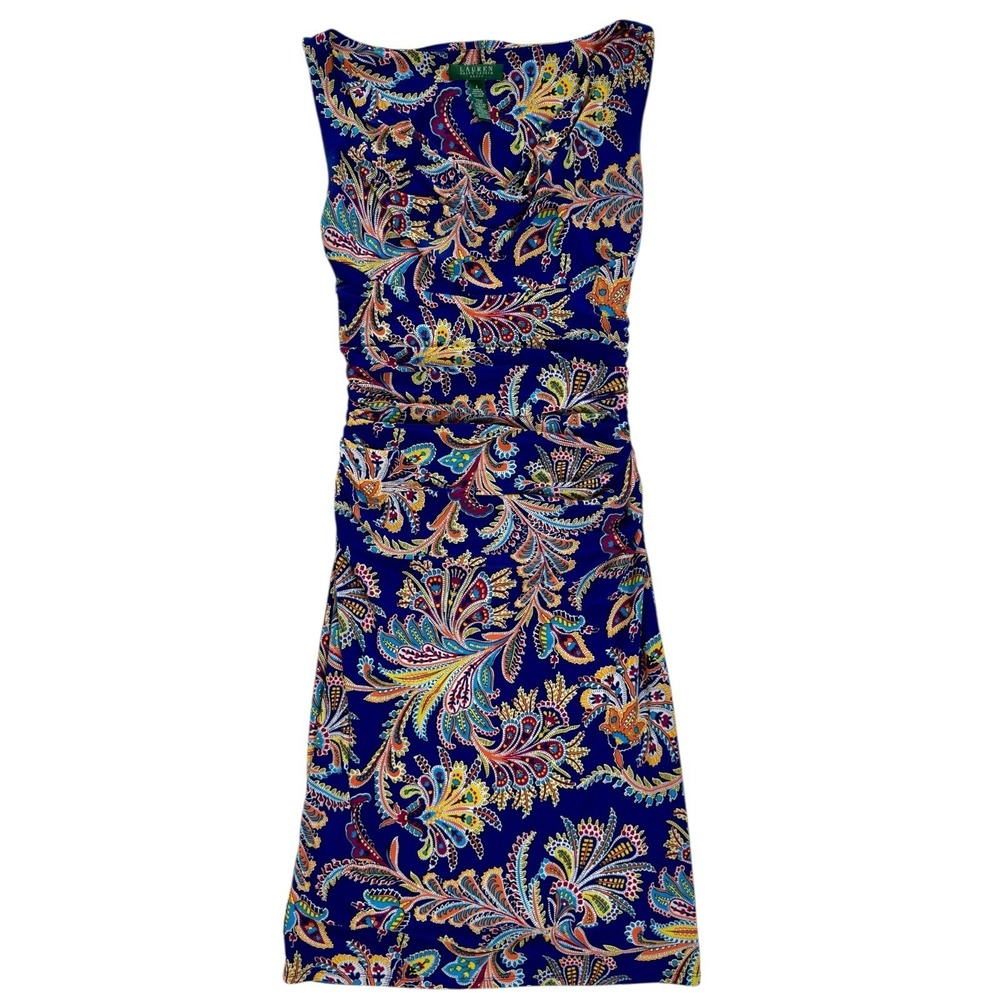 Lauren Ralph Lauren Navy Multi Paisley Midi Dress